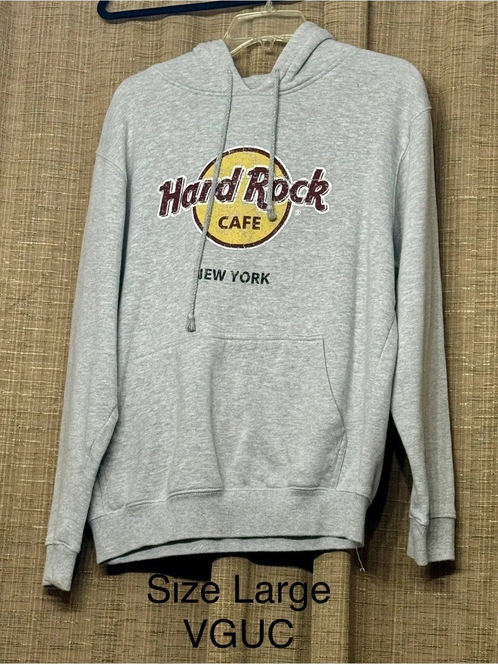 Hard Rock Cafe Gray Pullover Hoodie with Yellow Logo - Picture 1 of 1